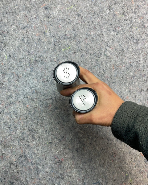 Stainless Steel and Glass Salt and Pepper Shakers Set