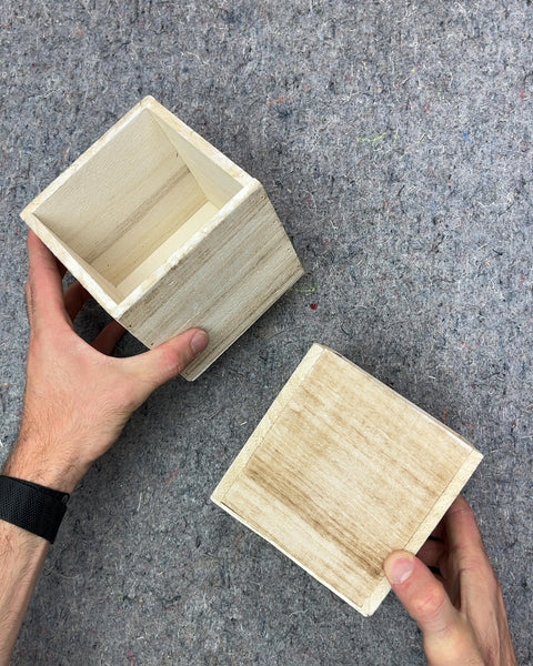 Small Wooden Storage Boxes, 5x5x5"