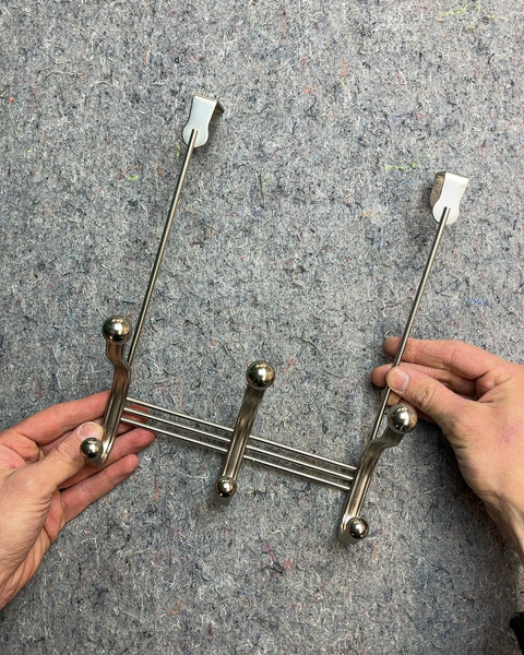 Chrome Over Door Organizer 3-Hook Rack