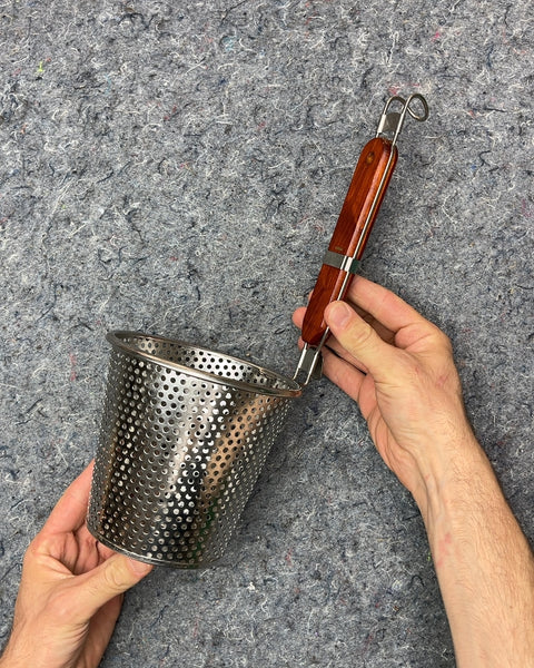 Sexy Stainless Steel Noodle Strainer with Wood Handle