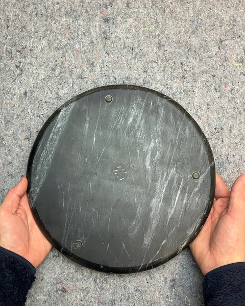 CB2 Black Marble Round Tray, 12"