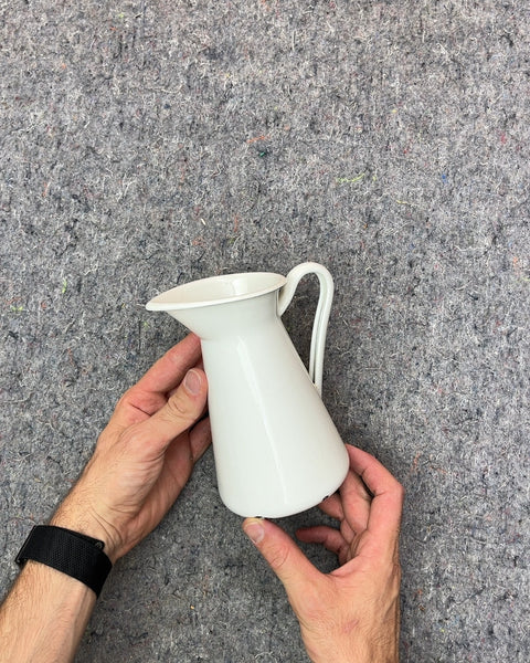 White Metal Enamel Pitcher