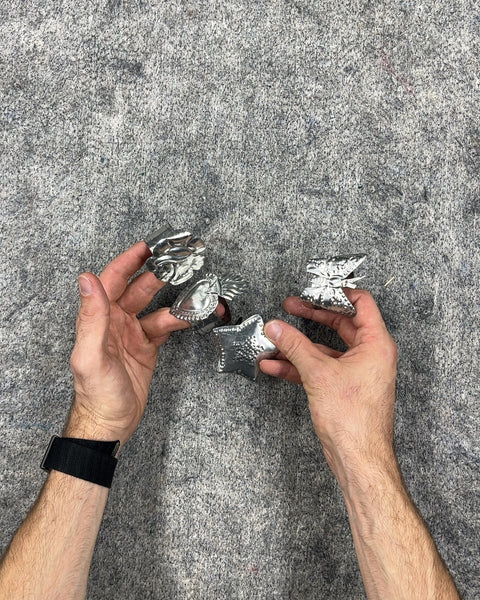 Set of 4 Silver Tone Napkin Rings