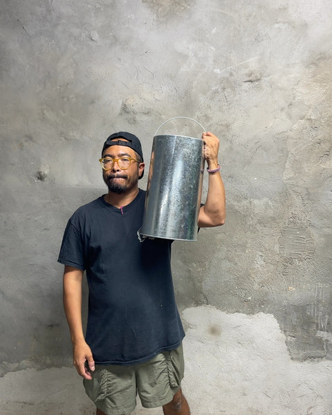 Galvanized Metal Umbrella Bucket, 8x15"