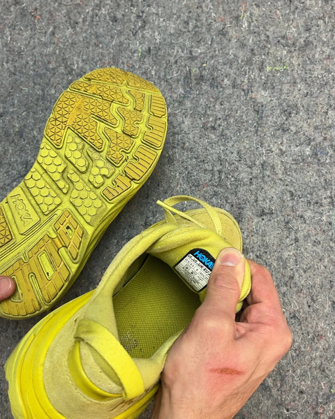 Very Yellow Hoka Sneakers, Size US 10.5W or 9.5M or EU 43.3