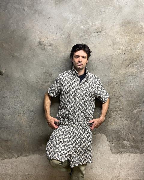 Todd Snyder Geometric Pattern Shirt & Shorts, Size M