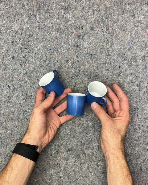 Set of Three Sexy Japanese Blue Espresso Cups
