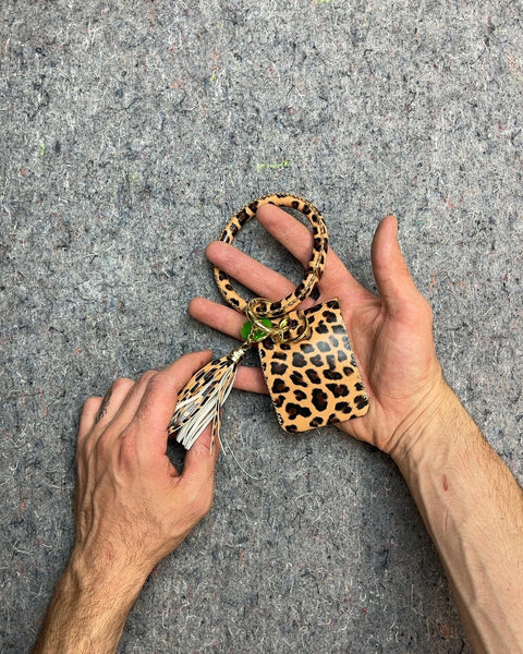 Leopard Print Bangle Key Ring