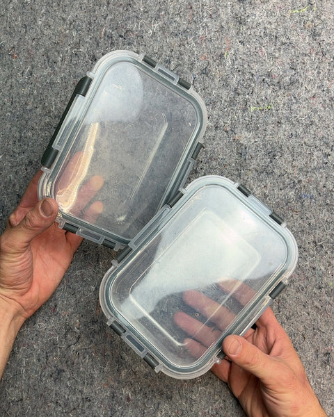 Two Clear Glass Food Storage Containers with Lids