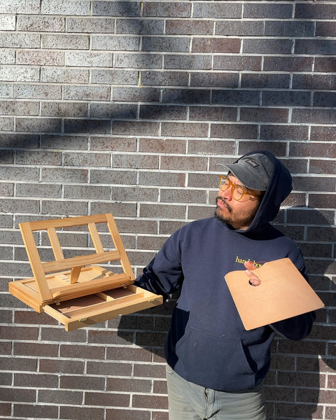 Portable Wooden Table-top Easel with Palette