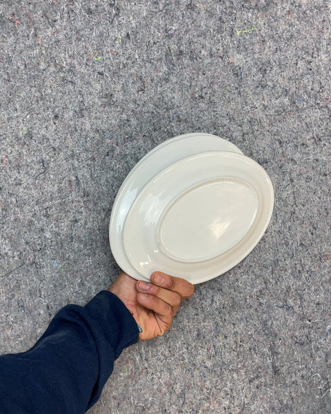 Three White Oval Tapas Plates