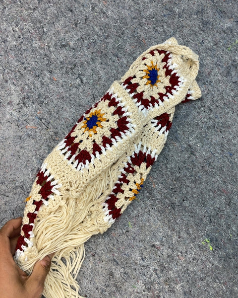 Crochet Fringe Crop Top, Sz S