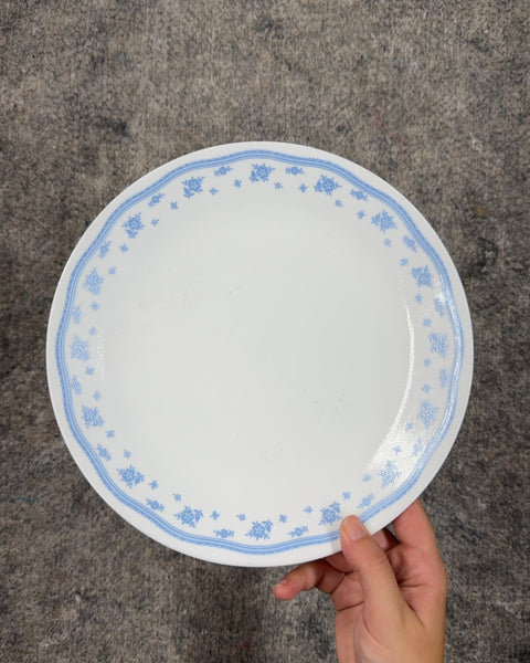 Corelle Chip-Resistant Plate With Pretty Blue Floral Border