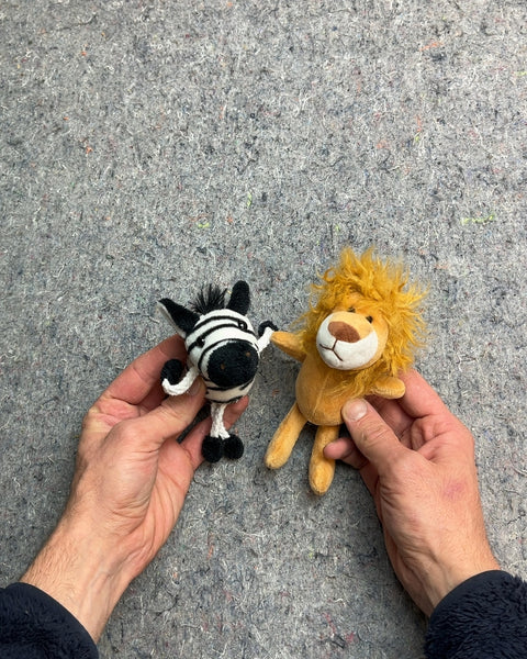 Small Lion and Zebra Plush Toys