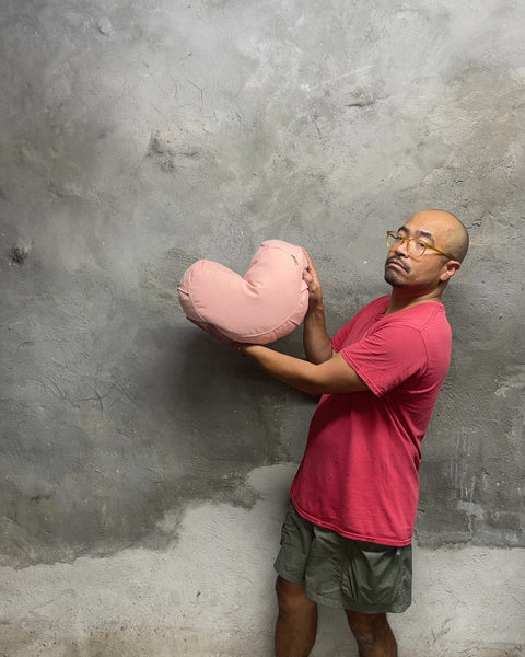 Retrospec Pink Heart Shaped Yoga Cushion