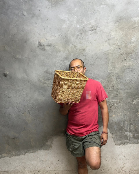 Woven Rattan Basket, 12x9x10"