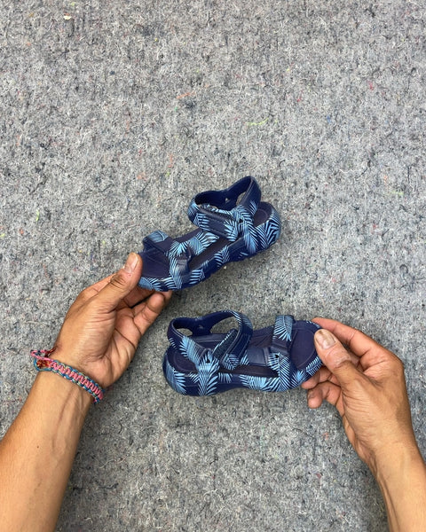 Blue Patterned Baby Sandals, Sz Kids 7