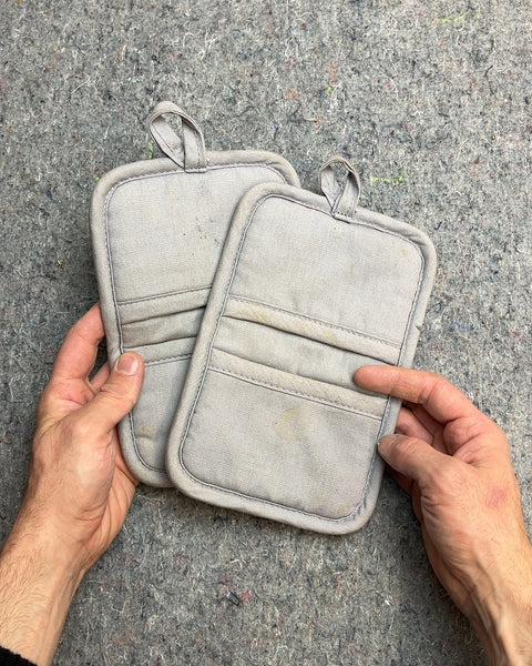 Gray Silicone and Fabric Pot Holders, Set of 2