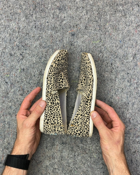 TOMS Leopard Print Slip-On Shoes, Size US 6W or EU 36.5