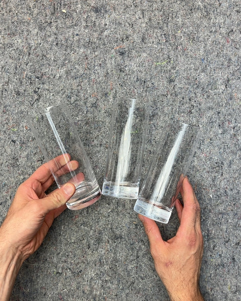 Set of Three Clear Drinking Glasses