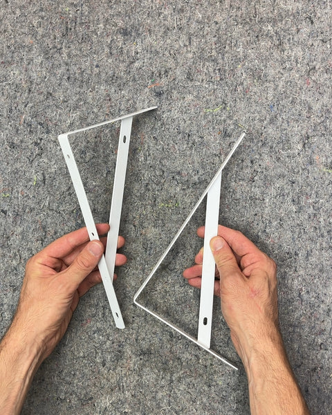White Metal Shelf Brackets, 10"