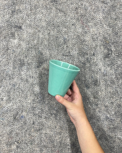 Green Ceramic Planter or Mug, 4 in