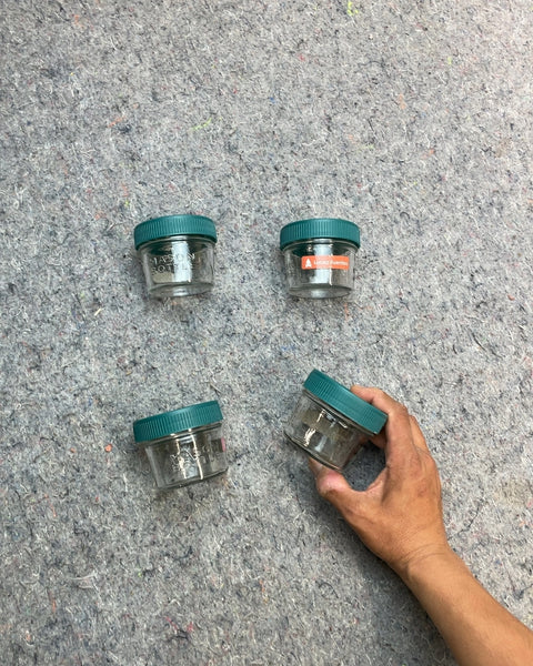 Mason Bottle Glass Jars with Green Lids