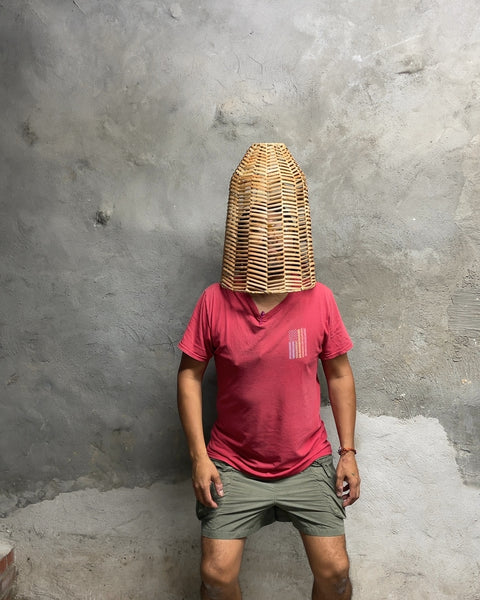 Woven Rattan Basket Lamp Shade, 13x17.5"