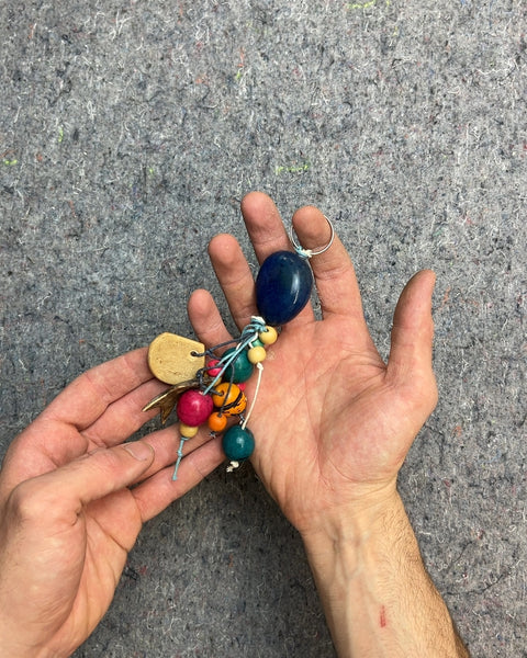 Lil' Beads and Wood Keychain