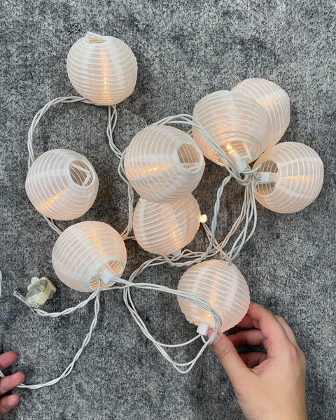 White Paper Lantern String Lights