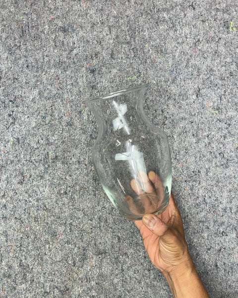 Clear Glass Vase, 8"
