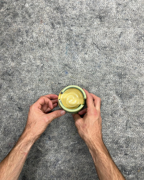 Handmade Ceramic Sponge Holder in Green and Yellow