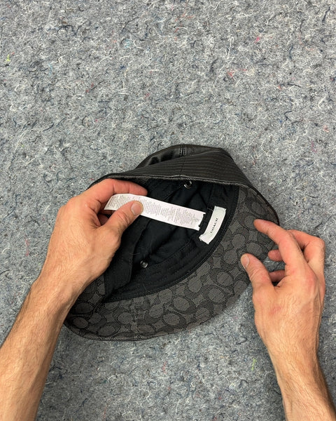 Coach Black Leather Bucket Hat