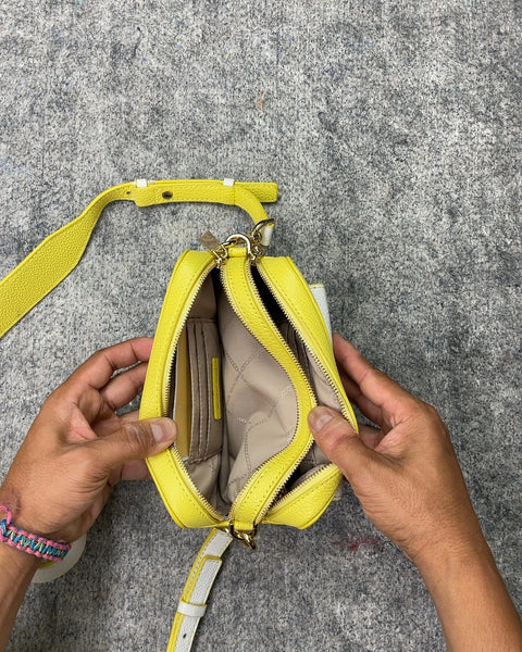 Michael Kors White & Yellow Crossbody Bag