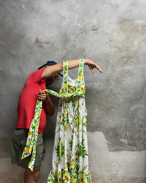 Farm Rio Papaya Salad Scarf Maxi Dress, Sz S