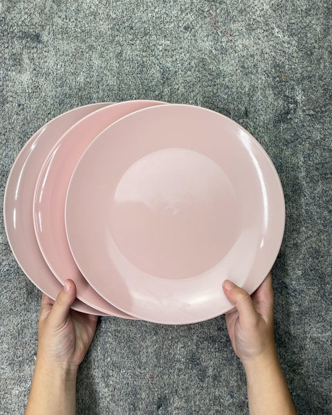 Pink Dinner Plates, Set of 3, 10 in