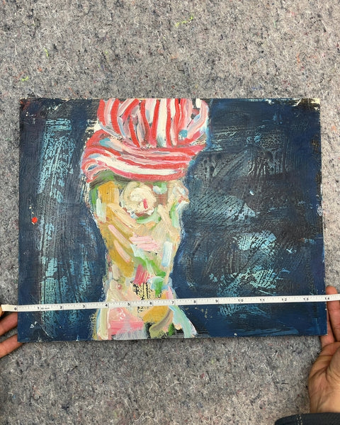 Shirt Off Abstract Painting, 11x14"