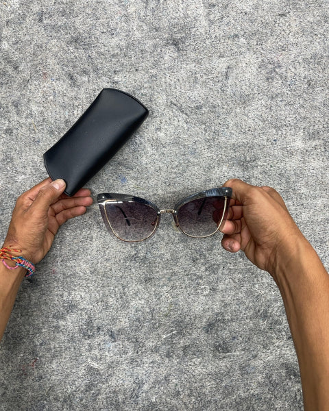Cat Eye Gradient Sunglasses with Case