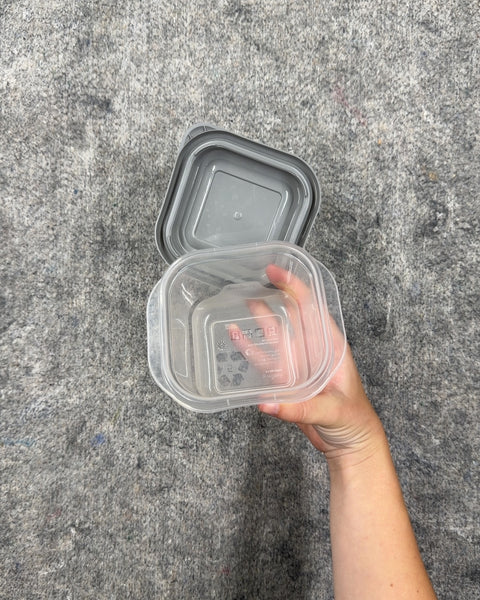Small Square Plastic Food Container with Lid