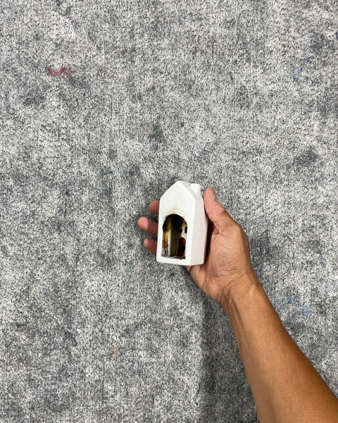 White Ceramic House Candle Holder