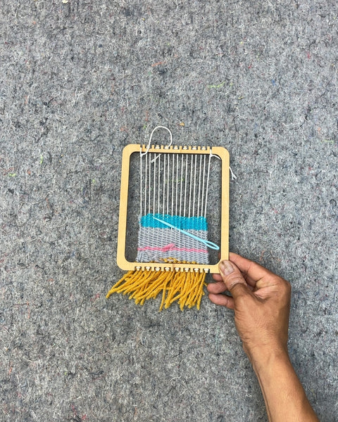 Small Wooden Weaving Loom with Yarn