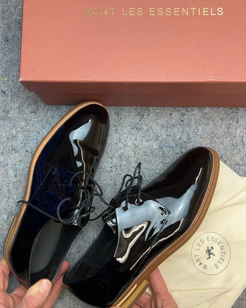WANT Les Essentiels Black Patent Leather Shoes, Size EU 40