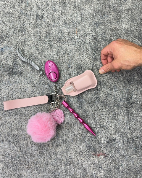 Pink Personal Safety Keychain Set