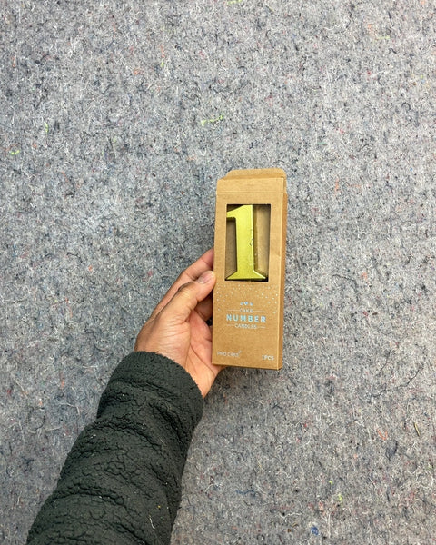 Gold Number 1 Cake Candle