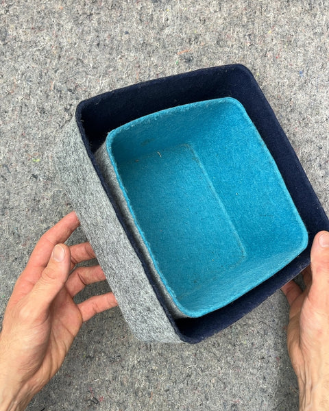 Set of 2 Felt Nesting Storage Bins, 7-9"