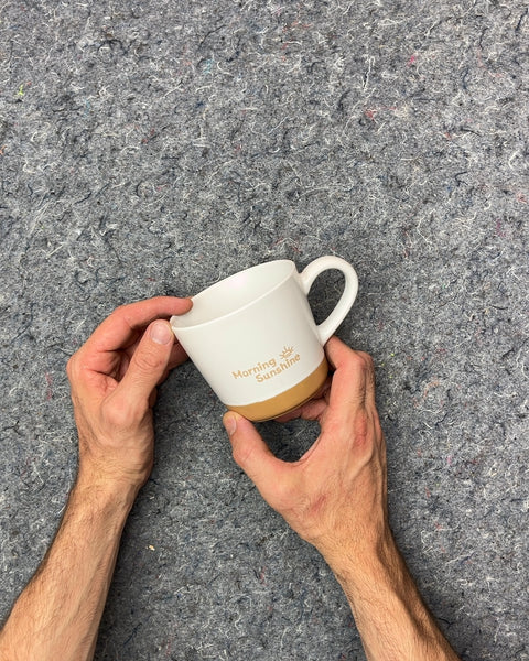 Morning Sunshine White and Tan Mug