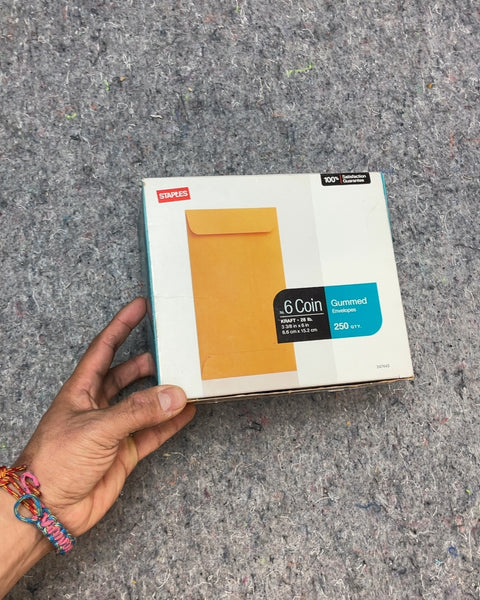 Staples #6 Coin Gummed Envelopes, 250 Count