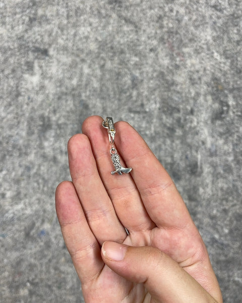 Silver Cowboy Boot Charm/Clip-On Earring
