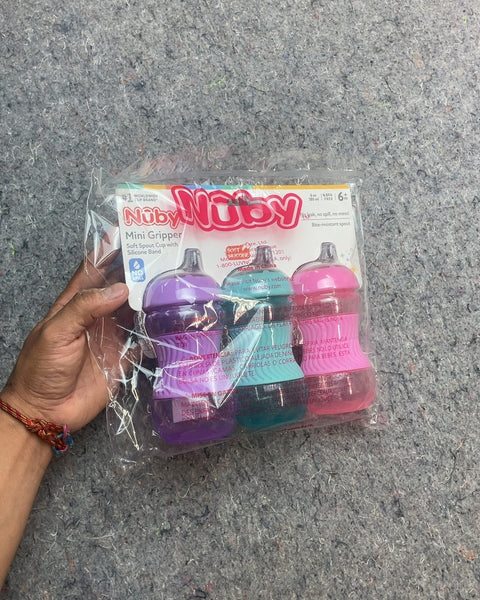 Nuby Mini Gripper Sippy Cups, 3-Pack