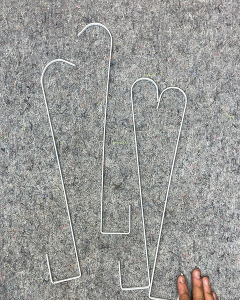 White Metal Plant Hangers, Set of 6